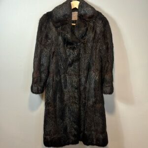 REAL FUR | Vintage Black 100% Pure Fur Coat XS